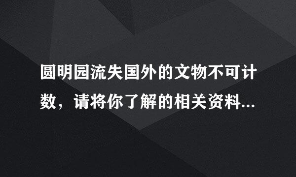 圆明园流失国外的文物不可计数，请将你了解的相关资料记录在下面
