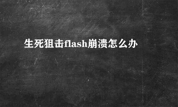 生死狙击flash崩溃怎么办