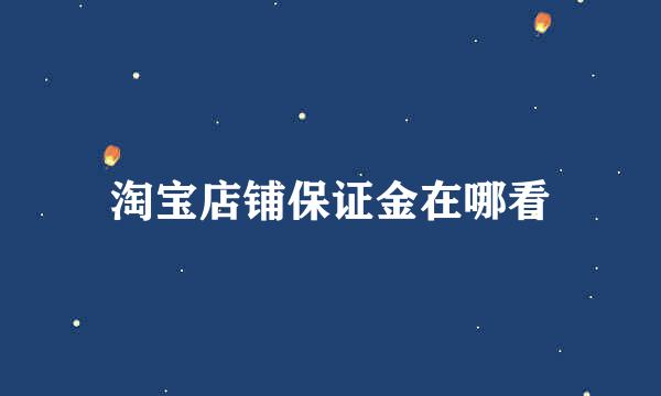 淘宝店铺保证金在哪看