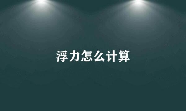 浮力怎么计算
