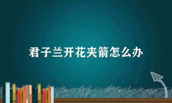 君子兰开花夹箭怎么办