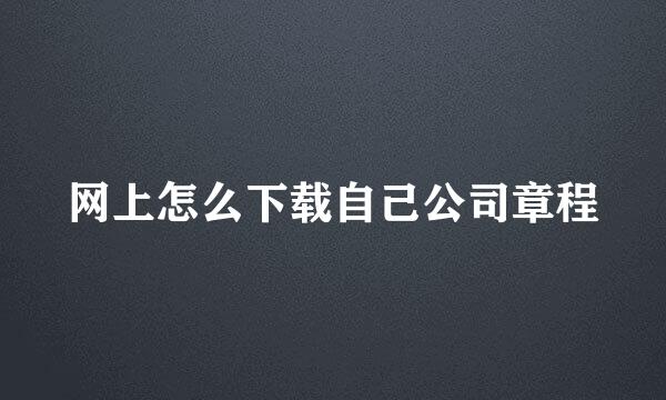 网上怎么下载自己公司章程
