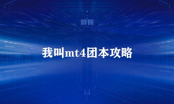 我叫mt4团本攻略