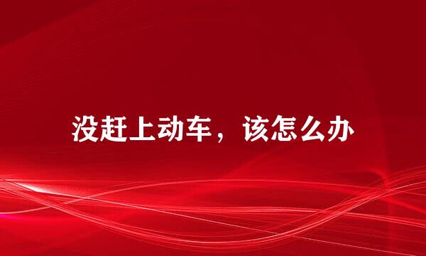 没赶上动车，该怎么办