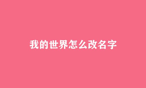 我的世界怎么改名字