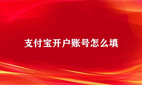 支付宝开户账号怎么填