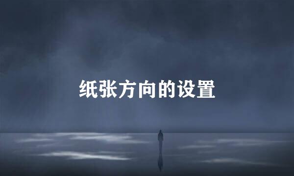 纸张方向的设置