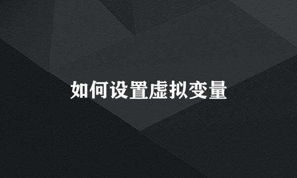 如何设置虚拟变量