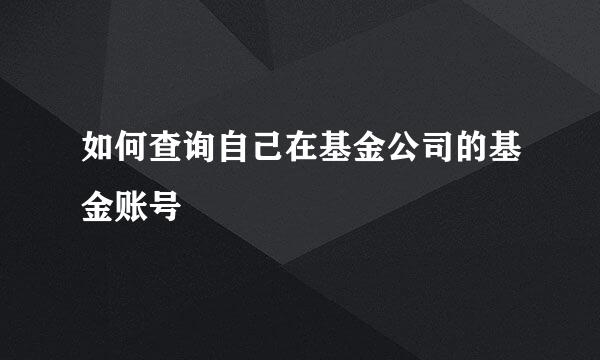 如何查询自己在基金公司的基金账号