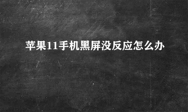 苹果11手机黑屏没反应怎么办