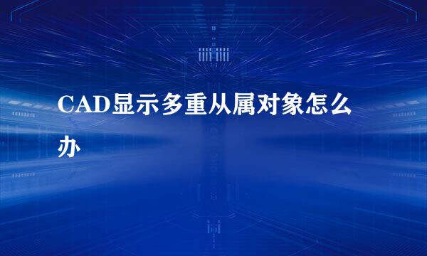 CAD显示多重从属对象怎么办