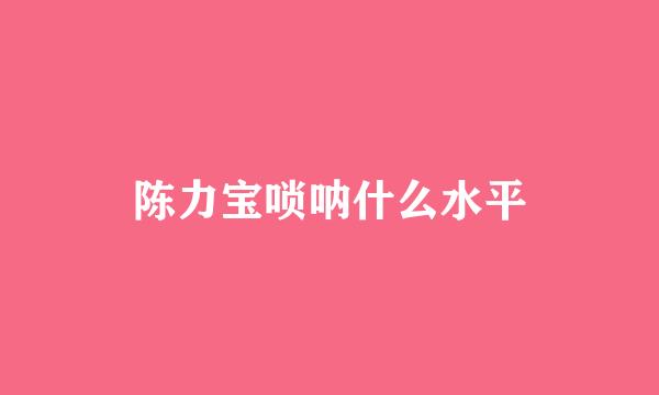 陈力宝唢呐什么水平