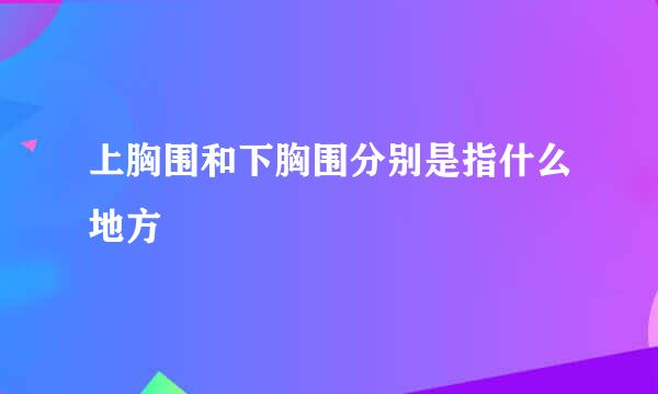 上胸围和下胸围分别是指什么地方