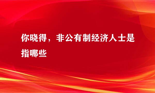 你晓得，非公有制经济人士是指哪些