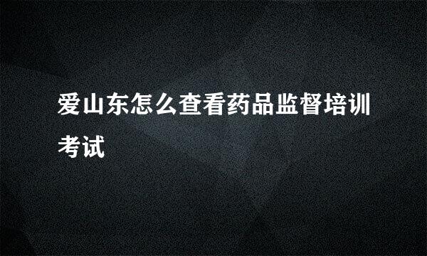 爱山东怎么查看药品监督培训考试