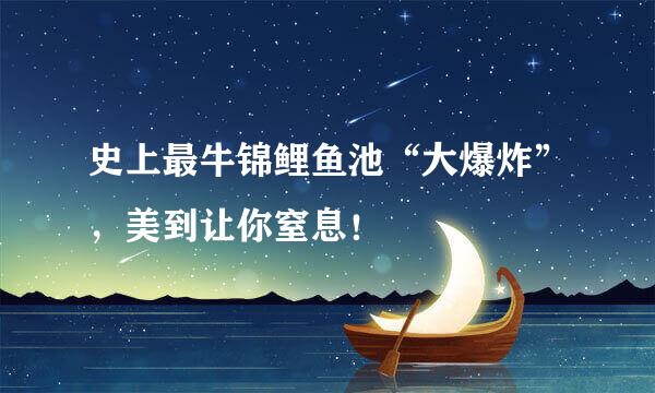 史上最牛锦鲤鱼池“大爆炸”，美到让你窒息！
