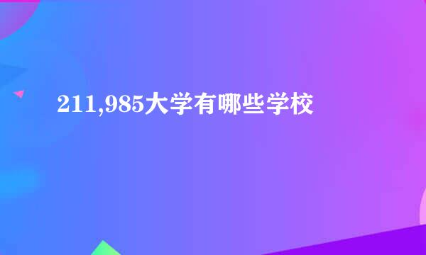211,985大学有哪些学校