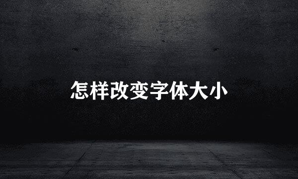怎样改变字体大小