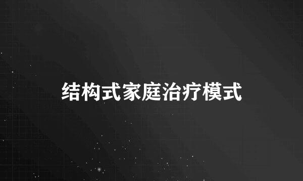 结构式家庭治疗模式