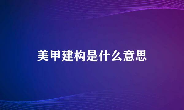 美甲建构是什么意思