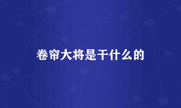 卷帘大将是干什么的