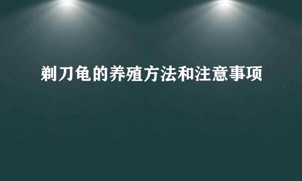 剃刀龟的养殖方法和注意事项