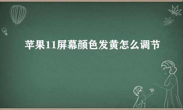 苹果11屏幕颜色发黄怎么调节