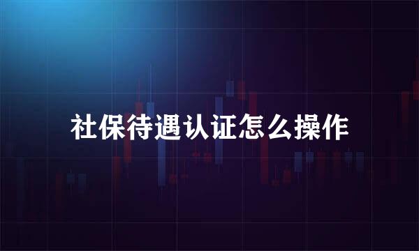 社保待遇认证怎么操作