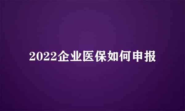 2022企业医保如何申报