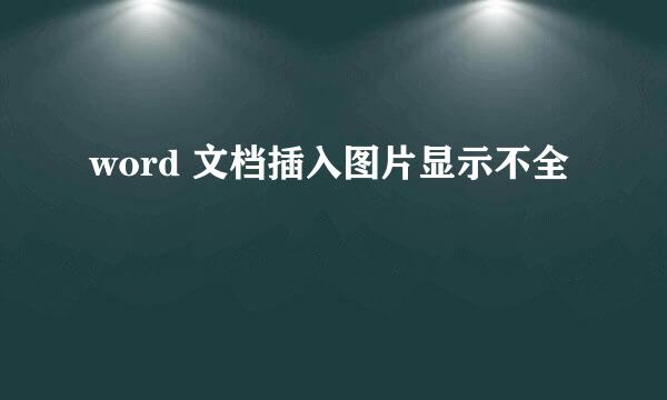 word 文档插入图片显示不全
