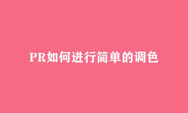 PR如何进行简单的调色