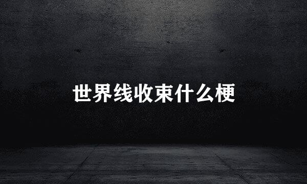世界线收束什么梗