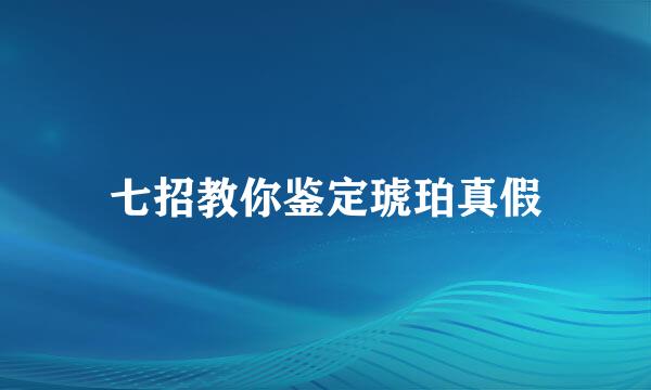 七招教你鉴定琥珀真假