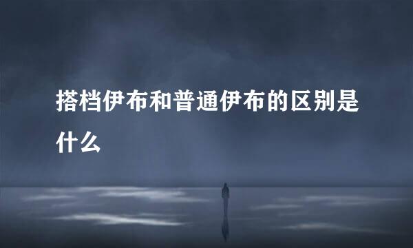 搭档伊布和普通伊布的区别是什么