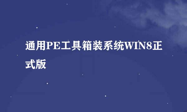 通用PE工具箱装系统WIN8正式版
