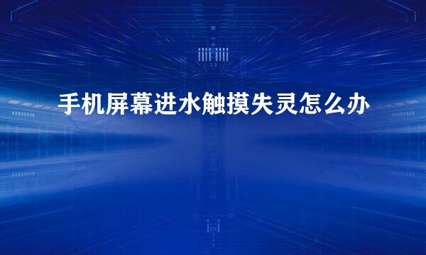 手机屏幕进水触摸失灵怎么办