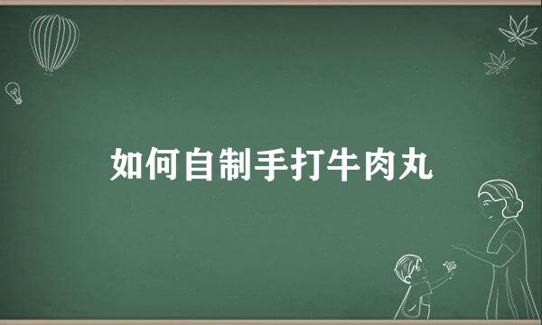 如何自制手打牛肉丸
