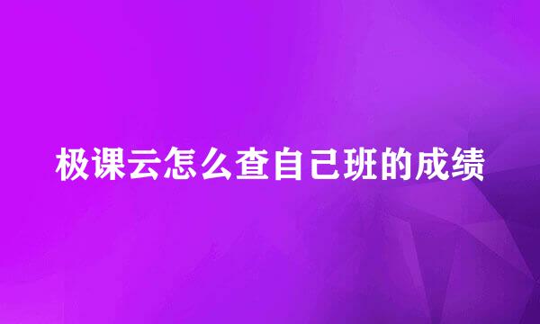 极课云怎么查自己班的成绩