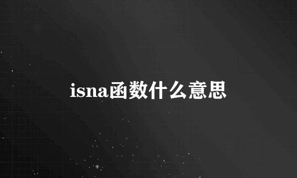isna函数什么意思