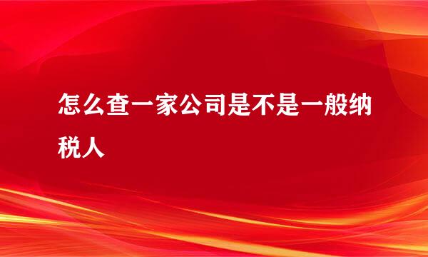 怎么查一家公司是不是一般纳税人