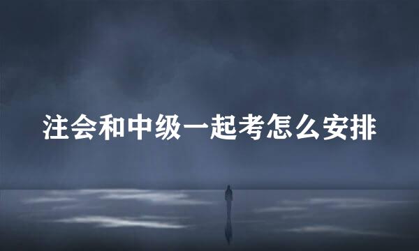 注会和中级一起考怎么安排