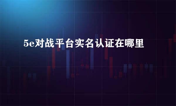 5e对战平台实名认证在哪里