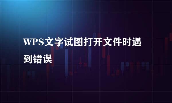WPS文字试图打开文件时遇到错误