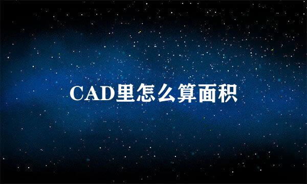 CAD里怎么算面积