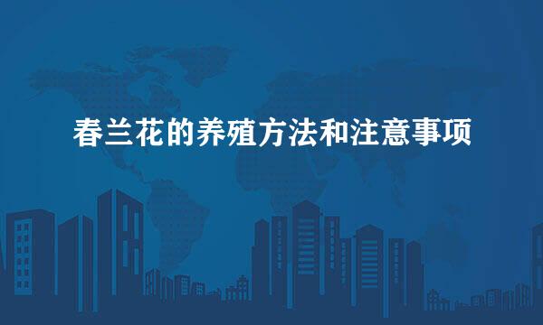 春兰花的养殖方法和注意事项
