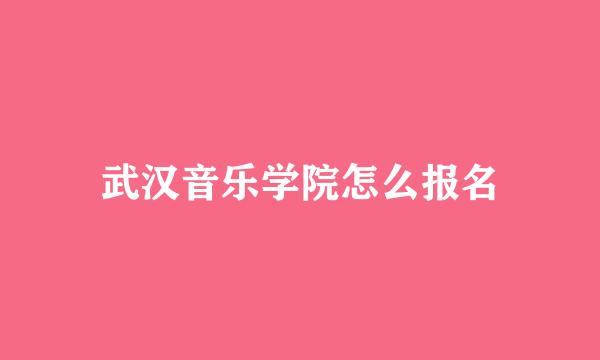 武汉音乐学院怎么报名