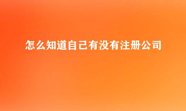 怎么知道自己有没有注册公司