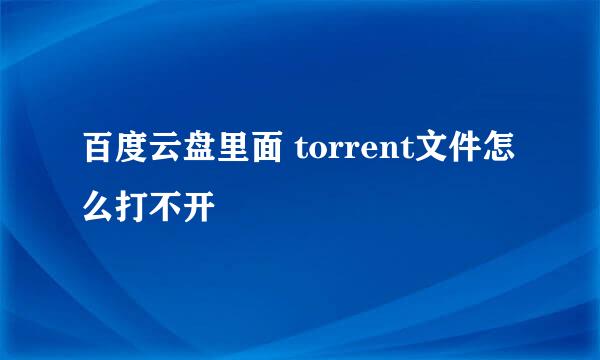 百度云盘里面 torrent文件怎么打不开