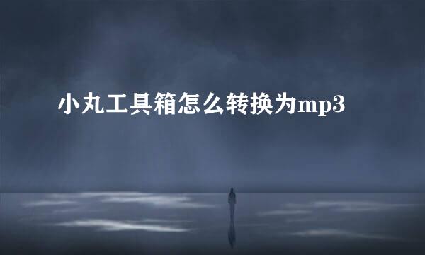 小丸工具箱怎么转换为mp3