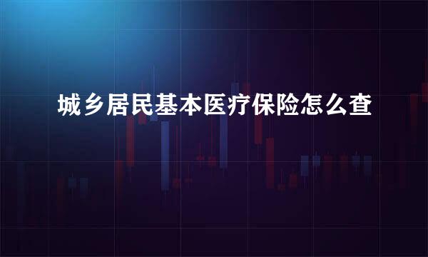 城乡居民基本医疗保险怎么查
